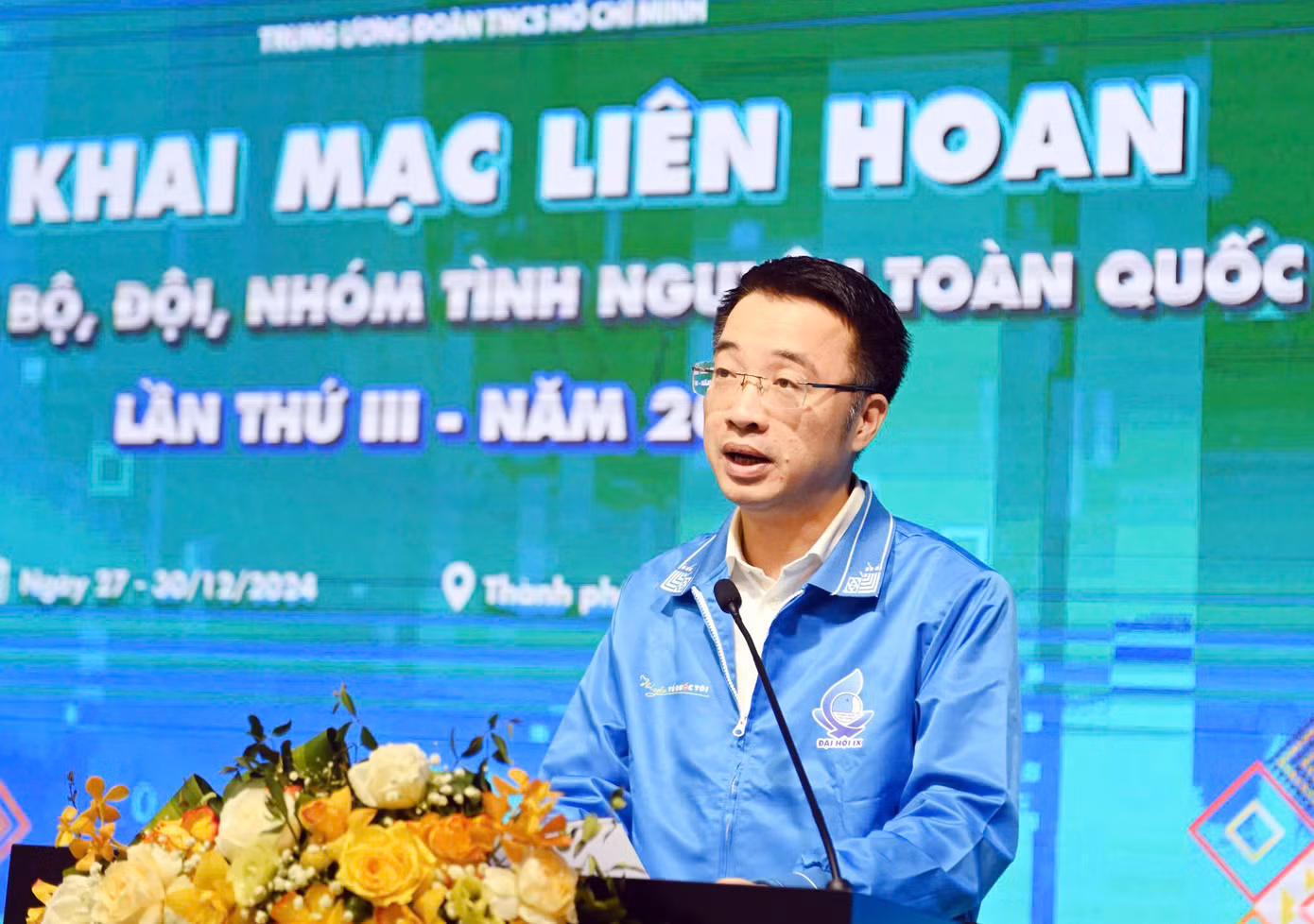 Anh Nguyễn Tường Lâm phát biểu khai mạc liên hoan. Ảnh: BTC Anh Nguyễn Tường Lâm phát biểu khai mạc liên hoan. Ảnh: BTC
