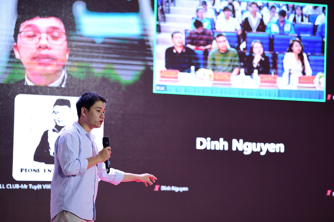 Đại diện Dự án HSV pickleball club trình bày tại cuộc thi. Ảnh: Xuân Tùng Đại diện Dự án HSV pickleball club trình bày tại cuộc thi. Ảnh: Xuân Tùng