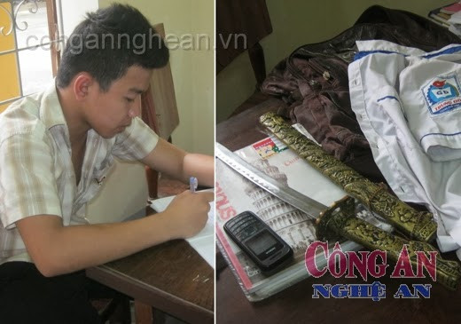 Cao Huy Linh và tang vật bị thu giữ