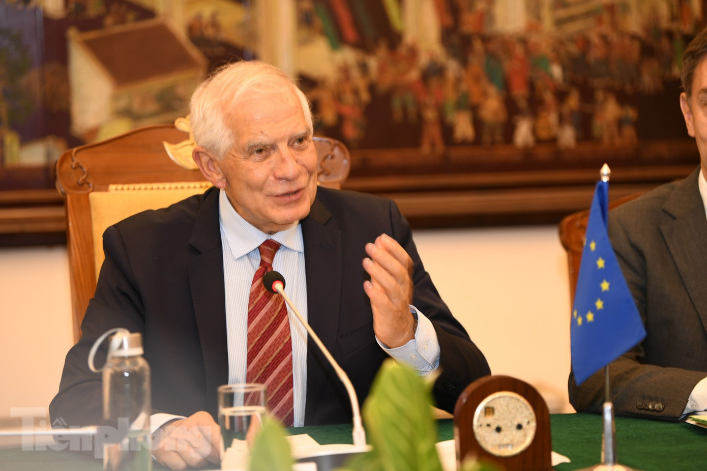 Đại diện cấp cao EU về đối ngoại Josep Borrell tại cuộc hội đàm với Bộ trưởng Ngoại giao Bùi Thanh Sơn ngày 30/7. (Ảnh: Như Ý) Đại diện cấp cao EU về đối ngoại Josep Borrell tại cuộc hội đàm với Bộ trưởng Ngoại giao Bùi Thanh Sơn ngày 30/7. (Ảnh: Như Ý)