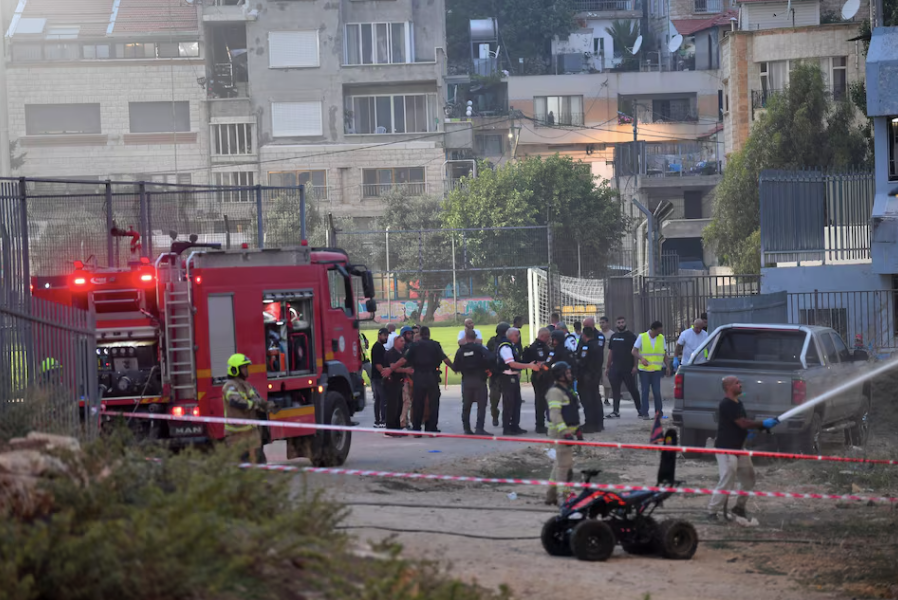 Hiện trường vụ tấn công ở Cao nguyên Golan. (Ảnh: Reuters)