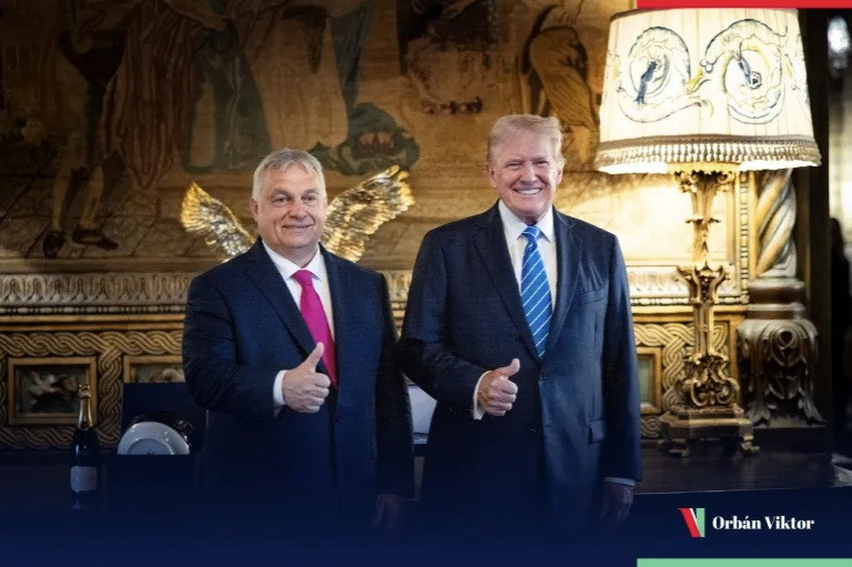 Thủ tướng Hungary Viktor Orban đăng bức ảnh ông gặp cựu Tổng thống Mỹ Donald Trump tại biệt thự Mar-a-Lago. (Ảnh: X) Thủ tướng Hungary Viktor Orban đăng bức ảnh ông gặp cựu Tổng thống Mỹ Donald Trump tại biệt thự Mar-a-Lago. (Ảnh: X)