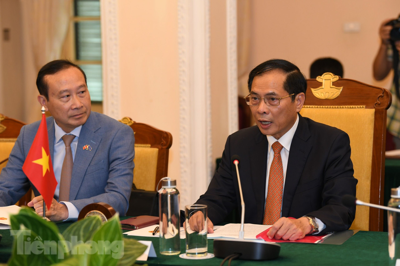 Bộ trưởng Ngoại giao Bùi Thanh Sơn tại cuộc hội đàm. Ảnh: Như Ý Bộ trưởng Ngoại giao Bùi Thanh Sơn tại cuộc hội đàm. Ảnh: Như Ý