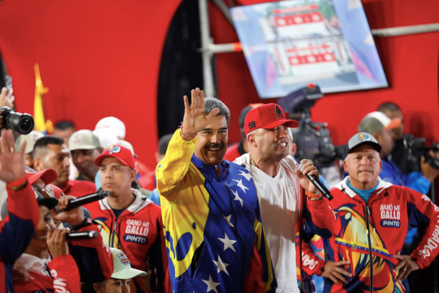 Tổng thống Venezuela Nicholas Maduro tuyên bố chiến thắng. (Ảnh: Reuters)