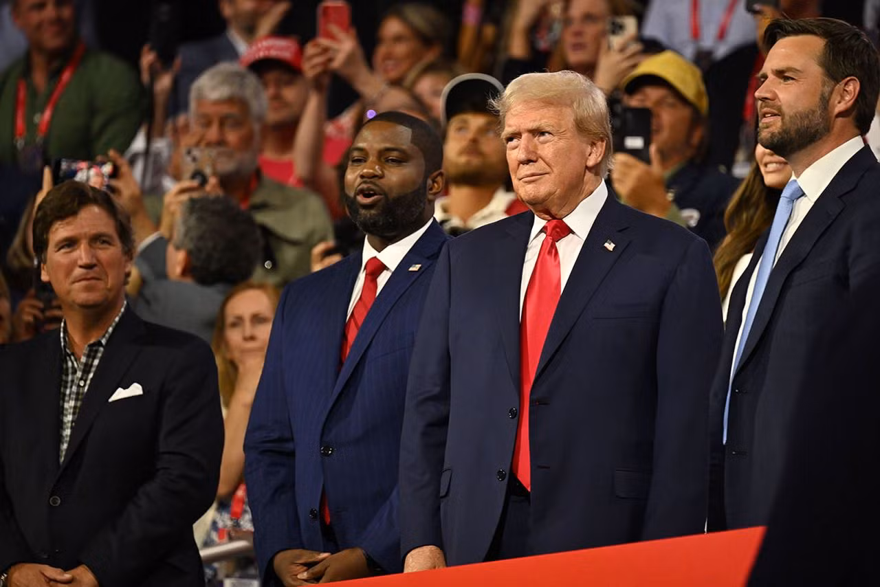 Hình ảnh ông Trump tại đại hội. (Ảnh: Reuters) Hình ảnh ông Trump tại đại hội. (Ảnh: Reuters)