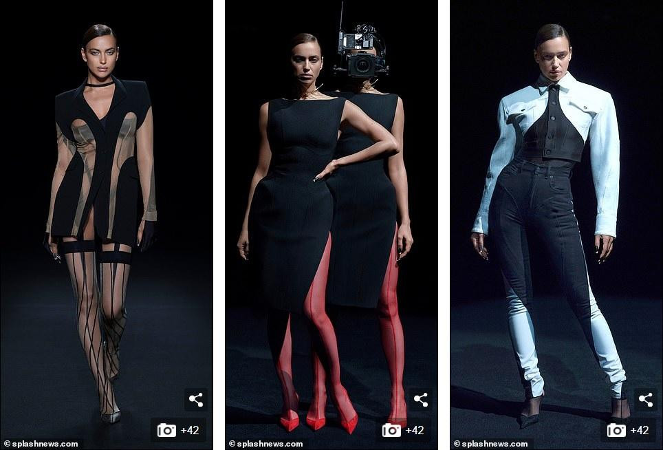 Cũng như Bella, siêu mẫu Nga trình diễn ba thiết kế. Tuy nhiên, ba bộ cánh mang đến cho cô những tạo hình khác nhau, từ khiêu gợi đến thanh lịch và mạnh mẽ.