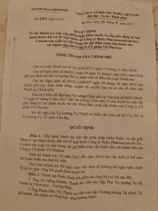 Bộ Y tế không cho báo chí dự công bố thanh tra VN Pharma ảnh 1