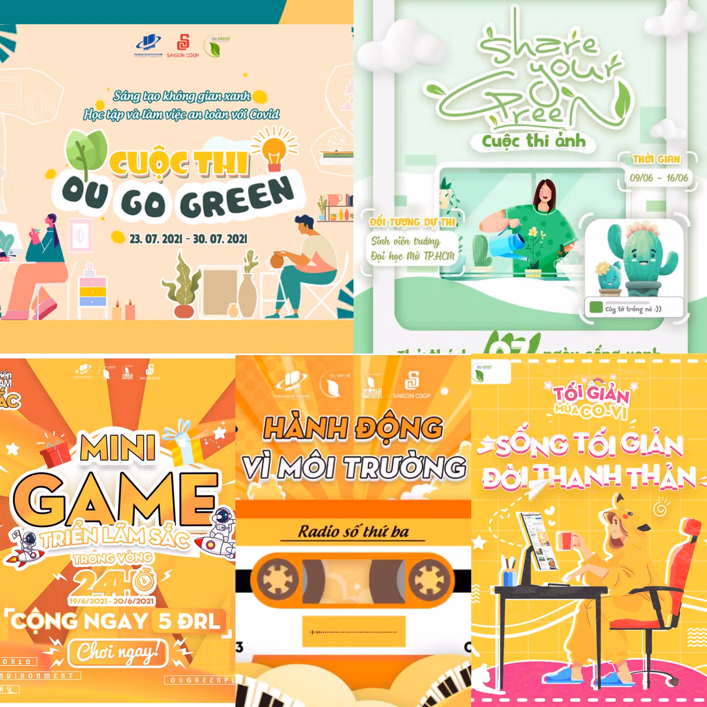 Rất nhiều cuộc thi online mùa dịch được tổ chức giúp sinh viên nâng cao kiến thức và tăng cơ hội kiếm điểm rèn luyện ngay tại nhà - Ảnh: OU Green Plus