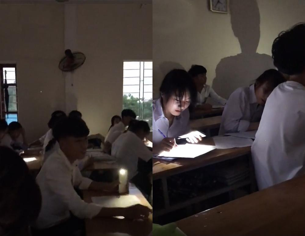 Hình ảnh các bạn học sinh dùng đèn điện thoại để ghi chép bài Hình ảnh các bạn học sinh dùng đèn điện thoại để ghi chép bài