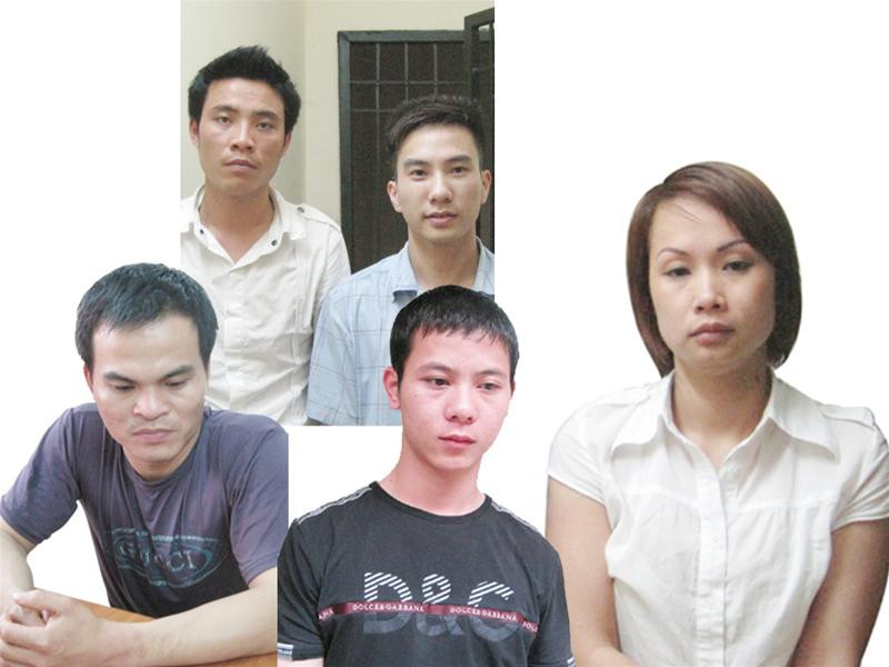 Nguyễn Bích Thủy và 4 đối tượng bị bắt giữ tại cơ quan điều tra