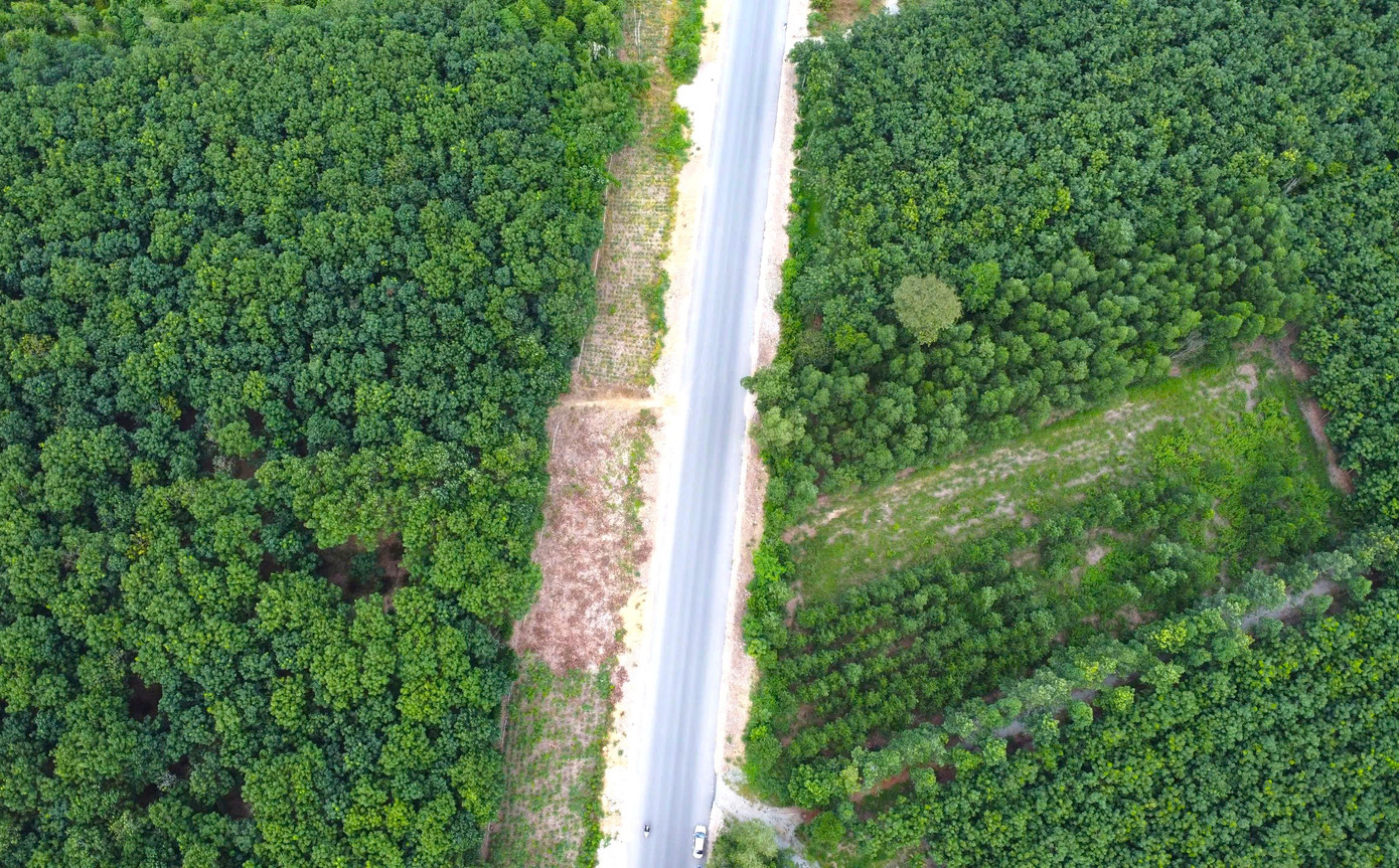 Hiện nay, sản lượng thực hiện đạt hơn 80% khối lượng hợp đồng. Việc thảm bê tông nhựa đã gần như hoàn thành toàn tuyến này.