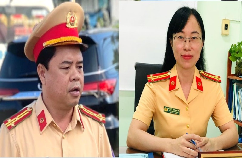 Thượng tá Phạm Quang Trưởng và thượng tá Nguyễn Thị Thanh Nga làm Phó trưởng phòng CSGT Công an TPHCM phụ trách khu vực Bình Dương cũ.