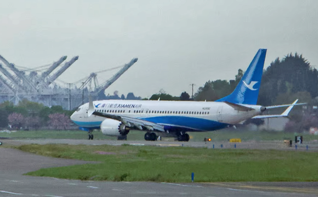 Máy bay Boeing 737 MAX dự kiến giao cho hãng hàng không Xiamen Airlines của Trung Quốc đã phải quay về Mỹ hôm 19/4. Ảnh: Reuters.