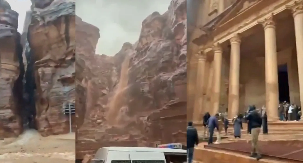 Du khách hoảng loạn khi kỳ quan thế giới bị lũ quét. Ảnh: AP. Du khách hoảng loạn khi kỳ quan thế giới bị lũ quét. Ảnh: AP.