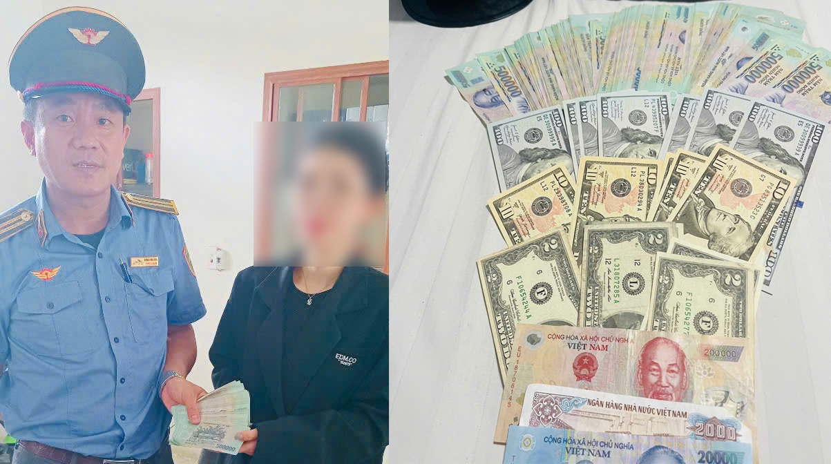 Theo nguyện vọng của hành khách, tổ tàu SE6 đã bàn giao túi xách chứa gần 100 triệu đồng tiền mặt cho hành khách khi xuống ga Huế. Ảnh: VNR. Theo nguyện vọng của hành khách, tổ tàu SE6 đã bàn giao túi xách chứa gần 100 triệu đồng tiền mặt cho hành khách khi xuống ga Huế. Ảnh: VNR.