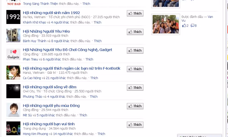 Nhiều hội nhóm được lập trên Facebook