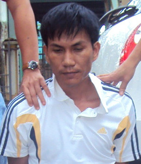 Đối tượng Vũ bị bắt chiều 8-1