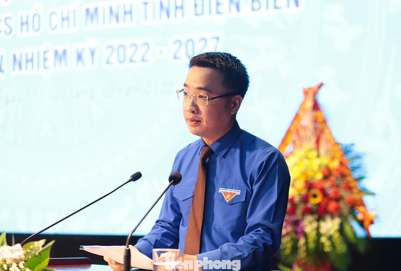 Bí thư T.Ư Đoàn Nguyễn Tường Lâm phát biểu tại Đại hội đại biểu Đoàn TNCS Hồ Chí Minh Điện Biên khóa XIV (Ảnh: Hân Nguyễn)
