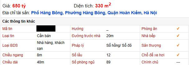 Nếu theo giá rao bán thì 1m2 của khách sạn 4 sao trên phố Hàng Bông (quận Hoàn Kiếm) có giá trung bình là gần 2 tỷ đồng giữa đại dịch khiến nhiều người "sốc". Nếu theo giá rao bán thì 1m2 của khách sạn 4 sao trên phố Hàng Bông (quận Hoàn Kiếm) có giá trung bình là gần 2 tỷ đồng giữa đại dịch khiến nhiều người "sốc".