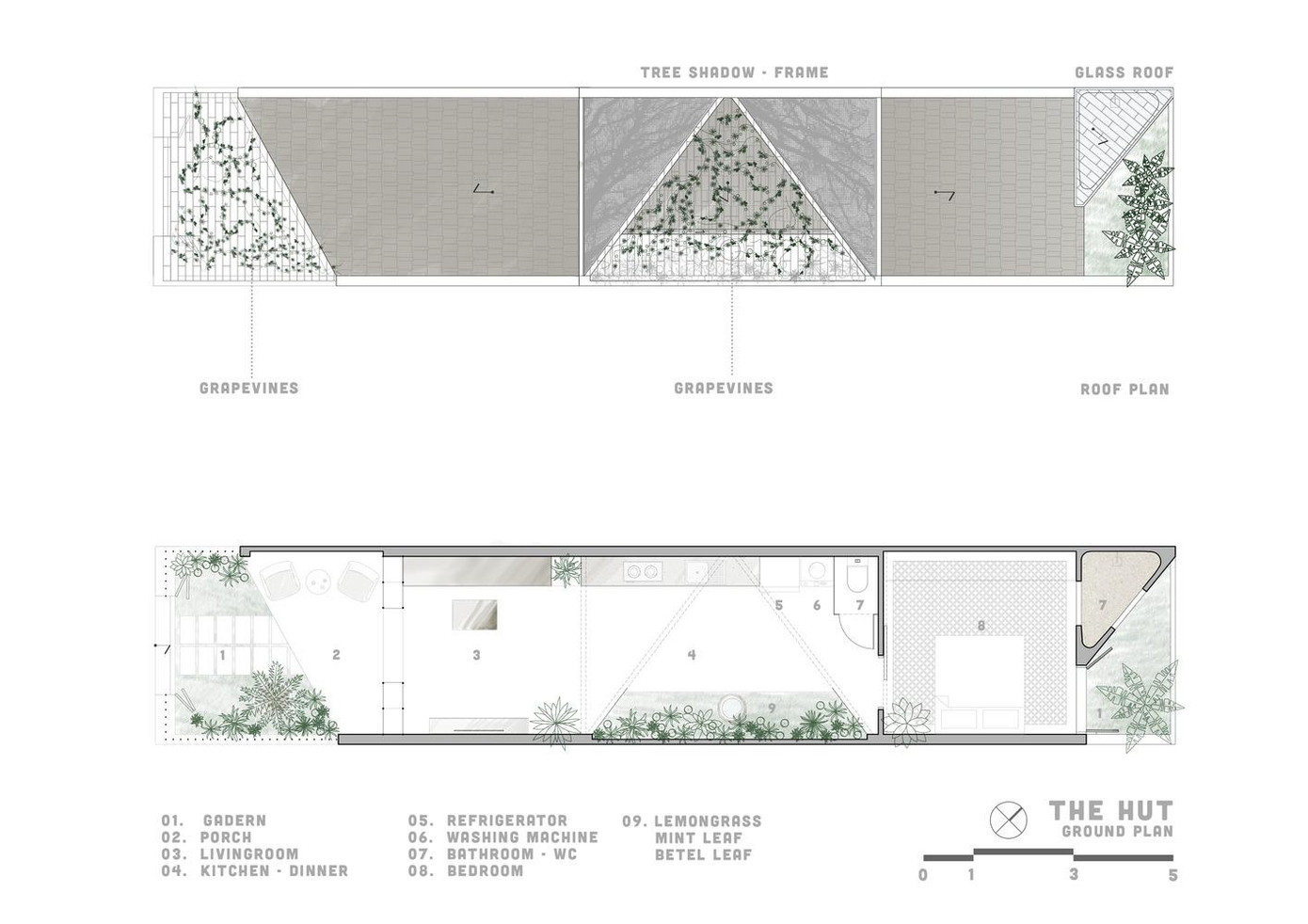 Ngôi nhà lấy ý tưởng từ không gian nhà truyền thống của Việt Nam là nhà cấp 4 kết hợp với sự hiện đại hóa của thời đại. Ngôi nhà lấy ý tưởng từ không gian nhà truyền thống của Việt Nam là nhà cấp 4 kết hợp với sự hiện đại hóa của thời đại.
