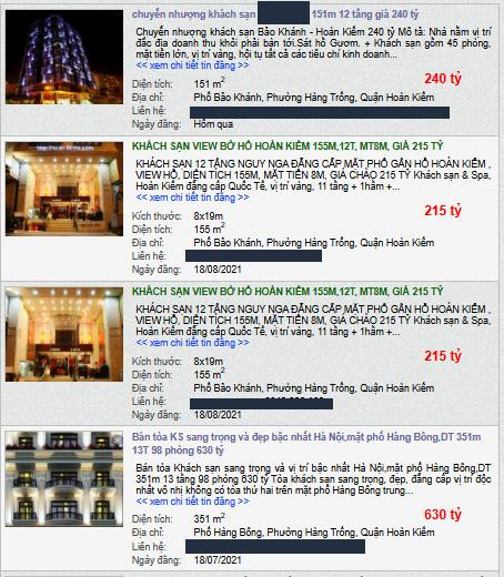 Số lượng tin rao bán khách sạn phố cổ Hà Nội xuất hiện ngày càng dày đặc hơn trên các website. Số lượng tin rao bán khách sạn phố cổ Hà Nội xuất hiện ngày càng dày đặc hơn trên các website.