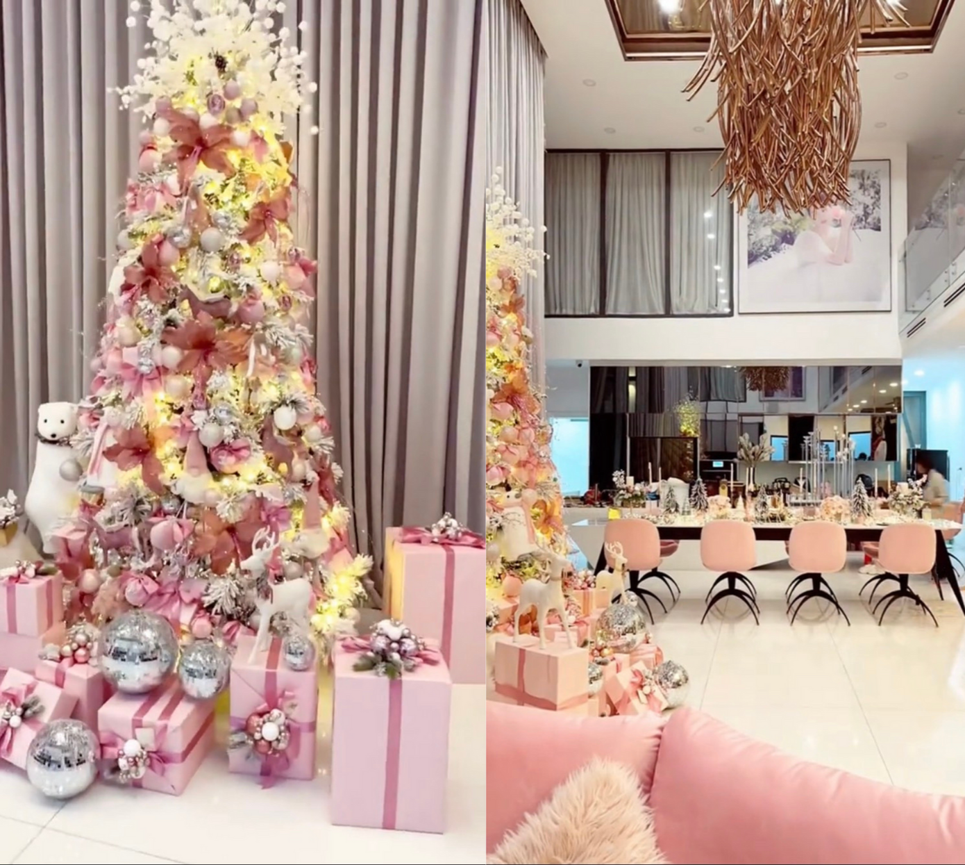 Tất cả các vật dụng đều có tông hồng phấn - màu sắc yêu thích của Ngọc Trinh.