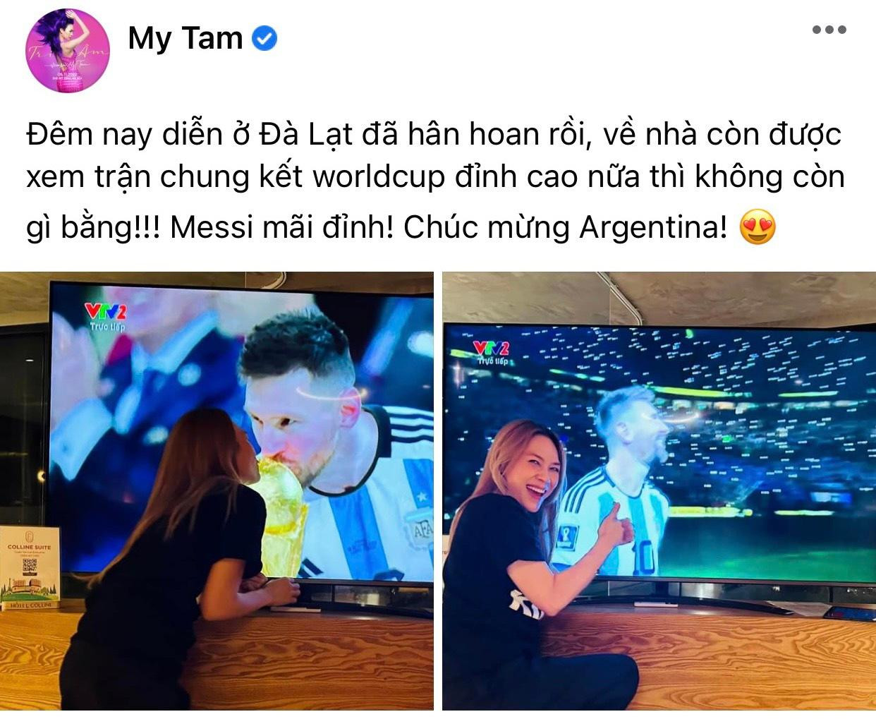 Mỹ Tâm đã có một ngày tuyệt vời cùng công việc và bóng đá. Mỹ Tâm đã có một ngày tuyệt vời cùng công việc và bóng đá.