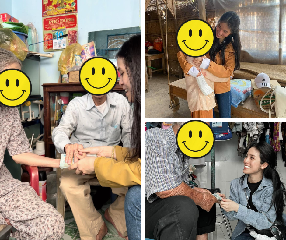 Trúc Phương trở thành nhà hảo tâm, hỗ trợ người có hoàn cảnh khó khăn. Ảnh: FBNV