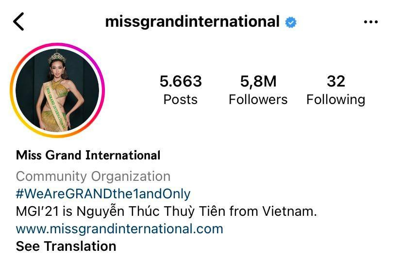 Tài khoản Miss Grand mất hơn 1 triệu follow chỉ trong vòng chưa đầy 1 tiếng. Tài khoản Miss Grand mất hơn 1 triệu follow chỉ trong vòng chưa đầy 1 tiếng.