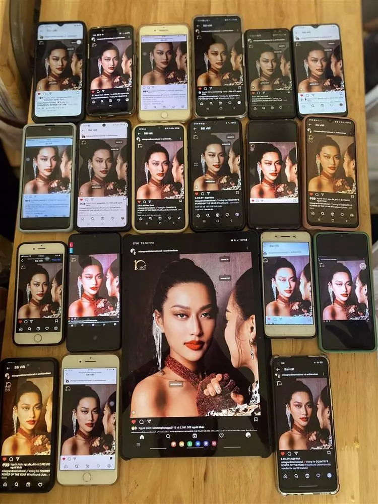 Người hâm mộ tích cực bình chọn cho Thiên Ân bằng nhiều tài khoản khác nhau.