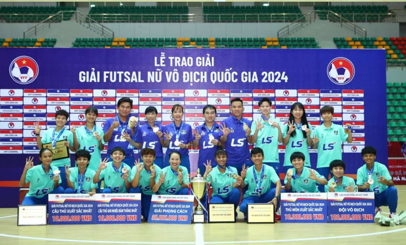 Giải vô địch quốc gia futsal nữ 2024 kết thúc tốt đẹp (ảnh Anh Tú)