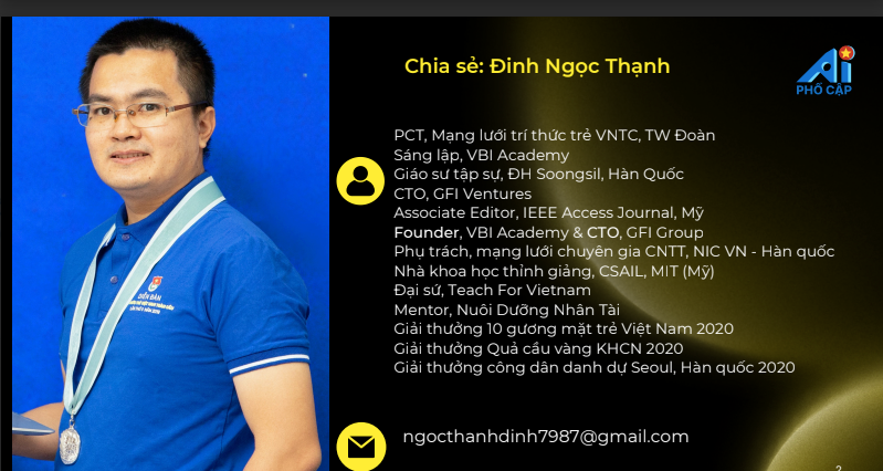 PGS.TS Đinh Ngọc Thạnh chia sẻ về tầm quan trọng của kỹ năng GenAI. Ảnh chụp màn hình