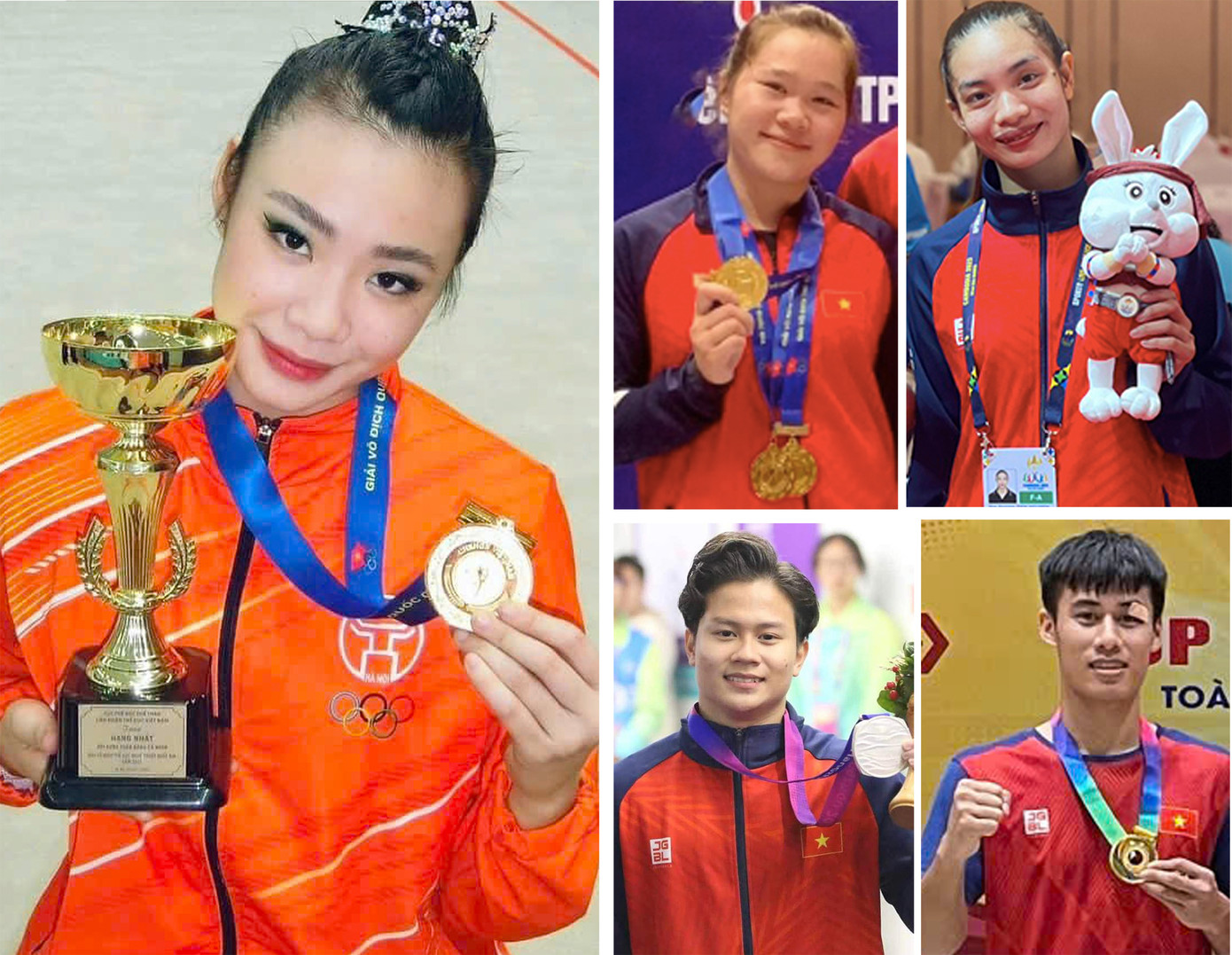 Nguyễn Hà My, Quàng Thị Tâm, Nguyễn Thị Thanh Tiền, Nguyễn Văn Khánh Phong và Hoàng Văn Chính (lần lượt từ trái sang phải, từ trên xuống dưới). Nguyễn Hà My, Quàng Thị Tâm, Nguyễn Thị Thanh Tiền, Nguyễn Văn Khánh Phong và Hoàng Văn Chính (lần lượt từ trái sang phải, từ trên xuống dưới).