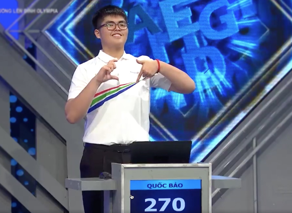 Nam sinh Nghệ An Đặng Quốc Bảo giành quyền vào chơi trận tháng. Nam sinh Nghệ An Đặng Quốc Bảo giành quyền vào chơi trận tháng.