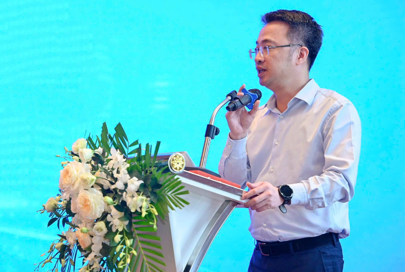 Anh Nguyễn Tường Lâm phát biểu tại hội nghị. Ảnh: BTC