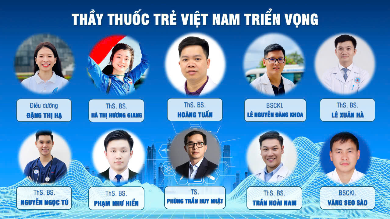 10 Thầy thuốc trẻ Việt Nam triển vọng được T.Ư Hội Thầy thuốc trẻ Việt Nam tuyên dương.