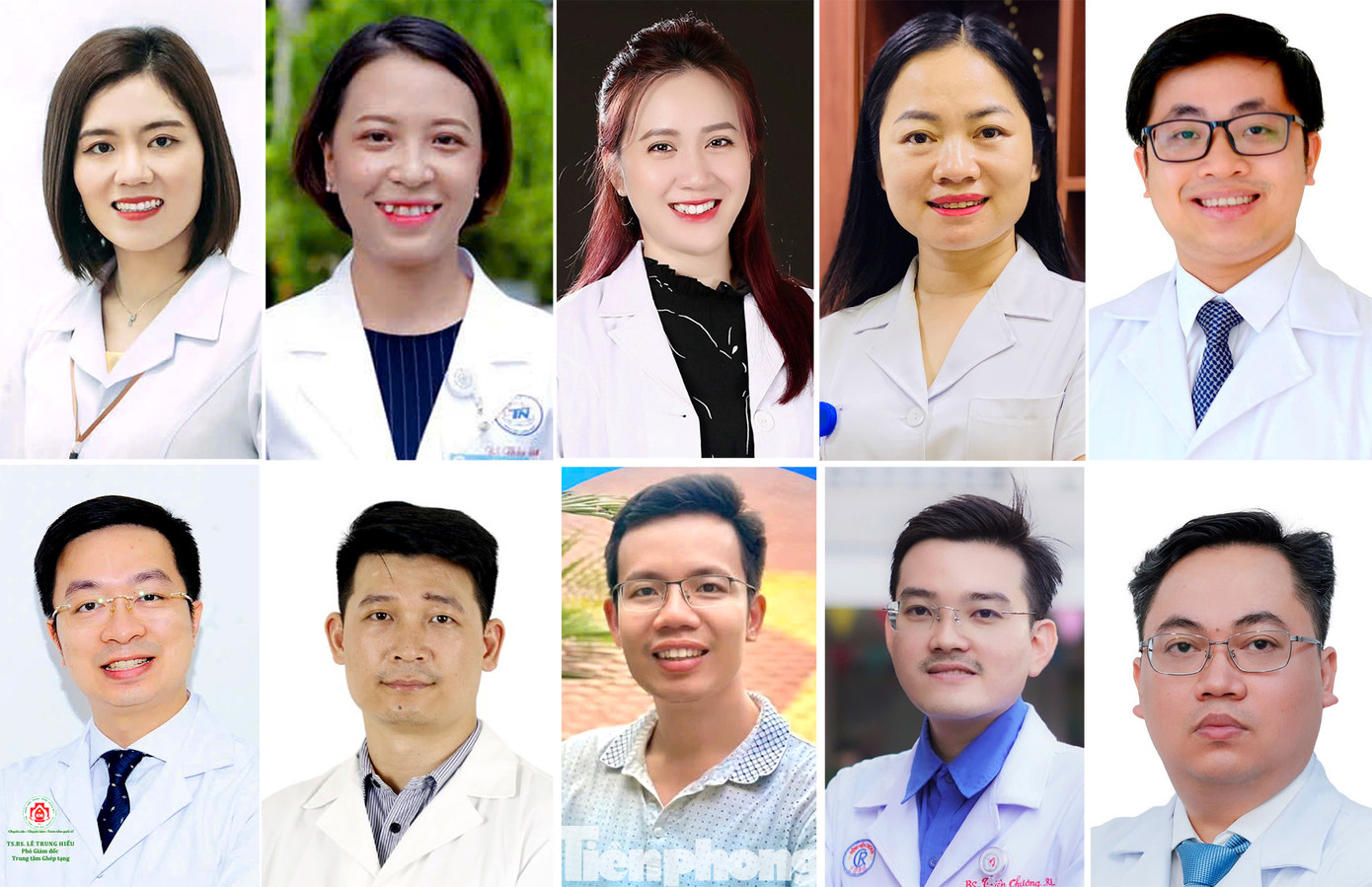 Theo Ban Tổ chức, các cá nhân được tuyên dương Thầy thuốc trẻ Việt Nam tiêu biểu và Thầy thuốc trẻ Việt Nam triển vọng là những nhân tố tiên phong thực hiện Hành trình Thầy thuốc trẻ làm theo lời Bác, tình nguyện vì sức khỏe cộng đồng năm 2025. (Trong ảnh là chân dung 10 Thầy thuốc trẻ tiêu biểu).