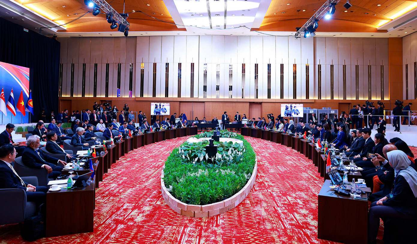 Quang cảnh phiên đối thoại giữa lãnh đạo với thanh niên ASEAN. Ảnh: Dương Giang/TTXVN Quang cảnh phiên đối thoại giữa lãnh đạo với thanh niên ASEAN. Ảnh: Dương Giang/TTXVN