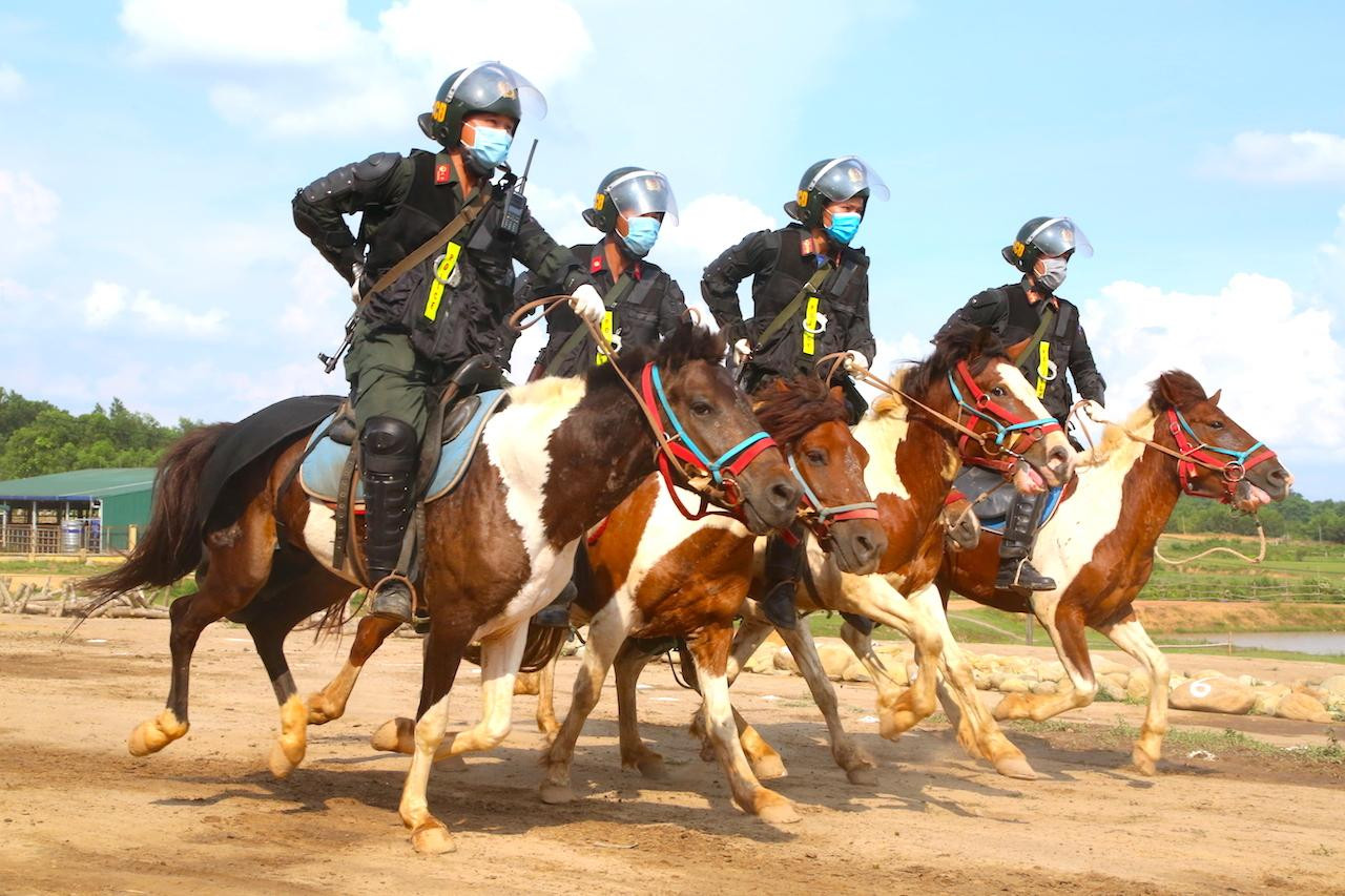 Lực lượng CSCĐ Kỵ binh ngày một thuần thục các kỹ năng nghiệp vụ
