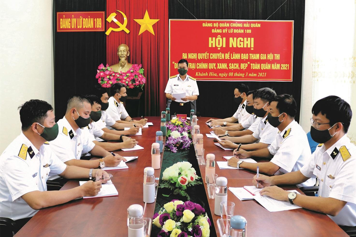 Đảng ủy Lữ đoàn 189 ra nghị quyết chuyên đề tham gia Hội thi "Doanh trại chính quy, xanh, sạch, đẹp" toàn quân năm 2021