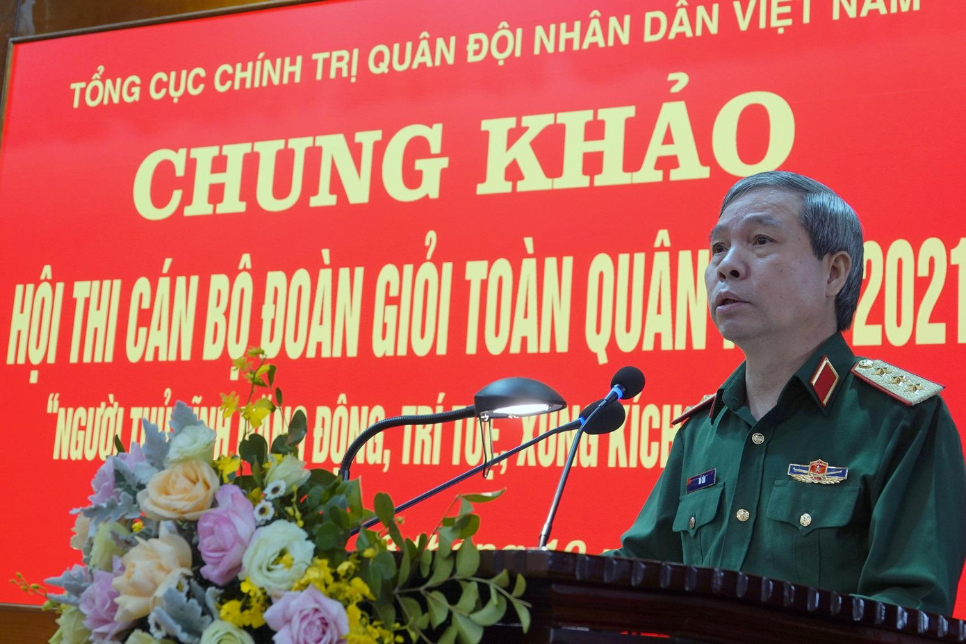 Thượng tướng Đỗ Căn phát biểu chỉ đạo hội thi vòng chung khảo sáng 27/10