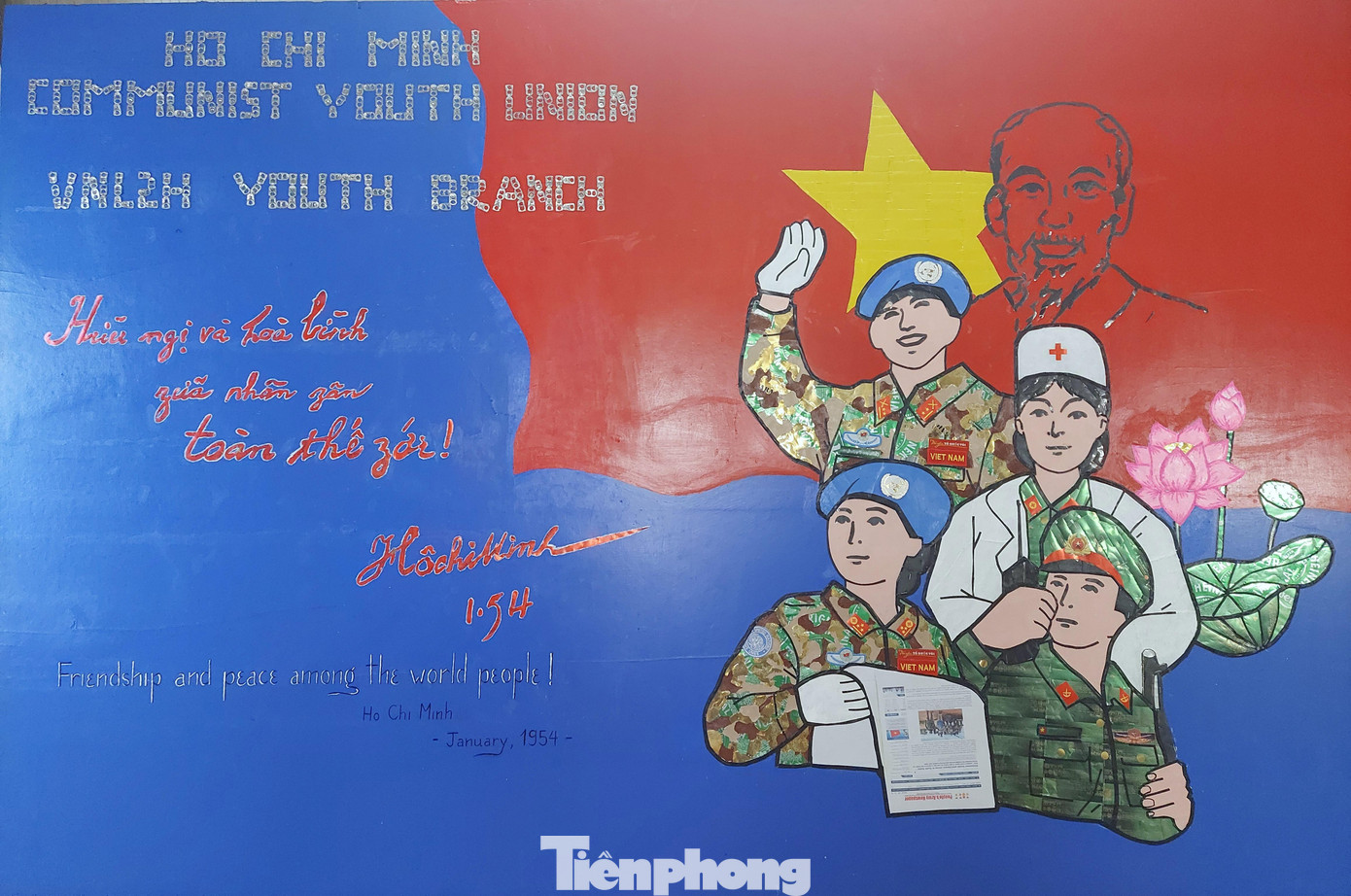 Bức tranh thể hiện sự sáng tạo, tâm huyết và sức trẻ của những người lính mũ nồi xanh Việt Nam khi hướng về Tổ quốc