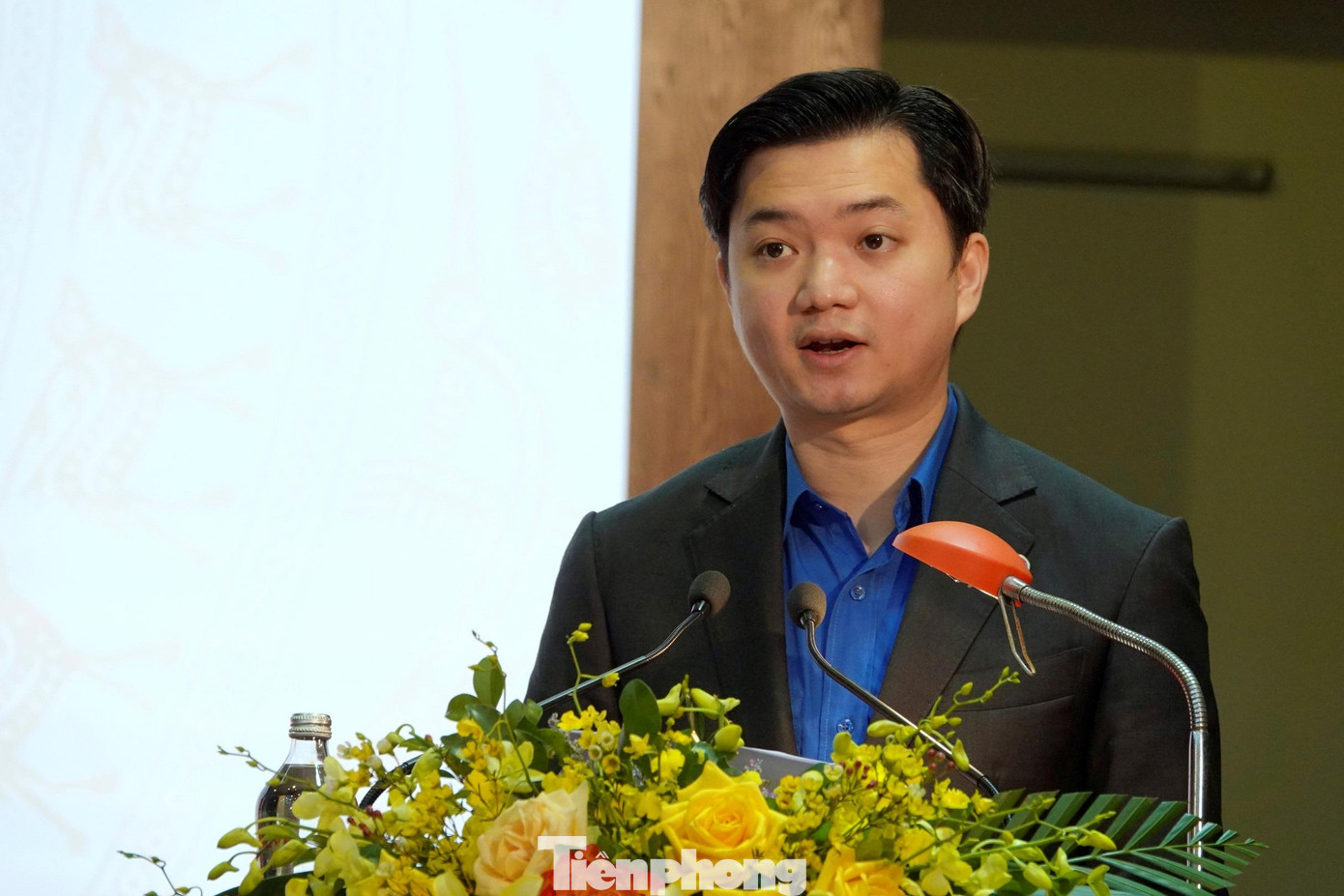 Anh Nguyễn Minh Triết, Bí thư T.Ư Đoàn phát biểu tại hội nghị. Ảnh: Nguyễn Minh