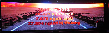 Theo thống kê, chỉ tính riêng từ đầu năm 2012 đến nay, cả nước có 7.000 người tử vong vì TNGT, giảm so với cùng kỳ năm trước nhưng vẫn là con số gây tổn thương ghê gớm