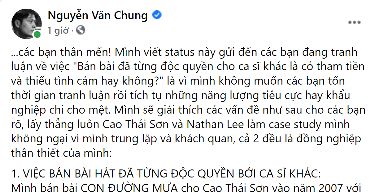 Bài đăng mới nhất của nhạc sĩ Nguyễn Văn Chung. Bài đăng mới nhất của nhạc sĩ Nguyễn Văn Chung.