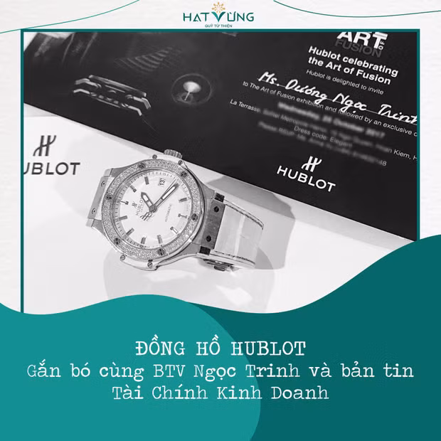 Mẫu đồng hồ của BTV Ngọc Trinh vừa được nữ ca sĩ gốc Hà Thành đấu giá thành công.