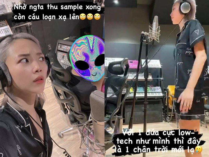Sau đó nữ ca sĩ cùng làm nhạc với ông xã Touliver trong studio tại nhà. Sau đó nữ ca sĩ cùng làm nhạc với ông xã Touliver trong studio tại nhà.