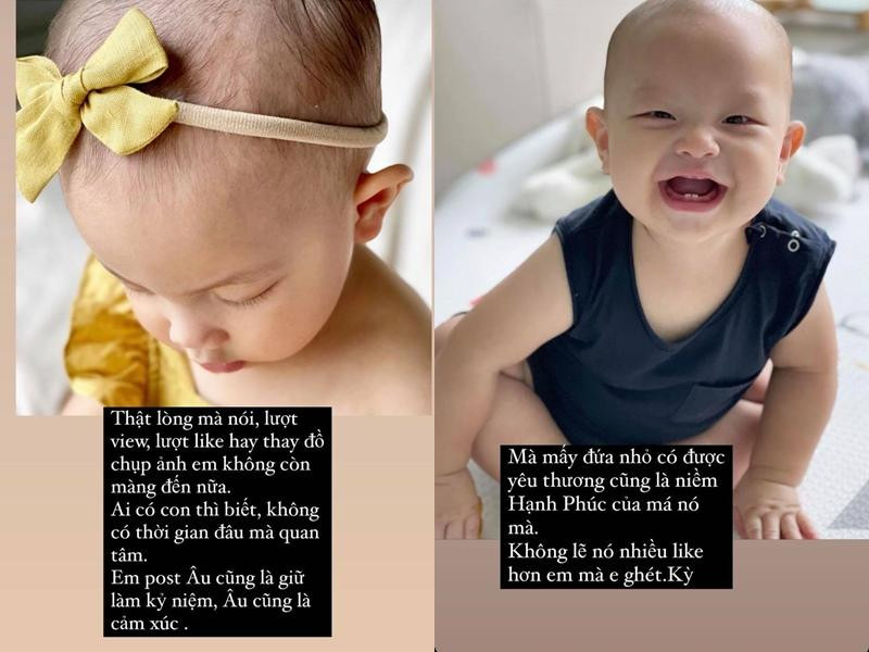 Người đẹp cho biết việc đăng tải hình con cũng chỉ để lưu làm kỷ niệm. Người đẹp cho biết việc đăng tải hình con cũng chỉ để lưu làm kỷ niệm.
