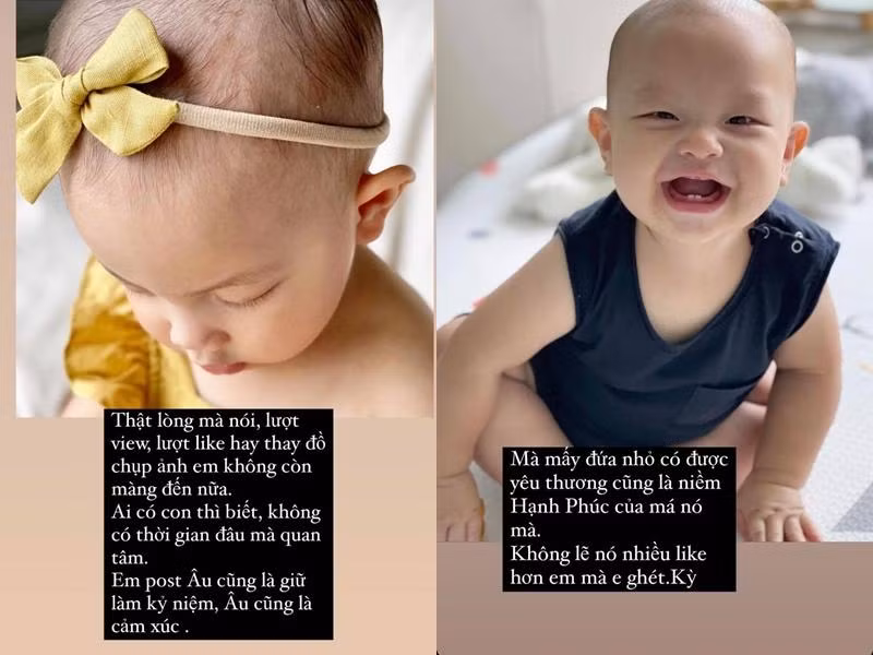 Người đẹp cho biết việc đăng tải hình con cũng chỉ để lưu làm kỷ niệm.