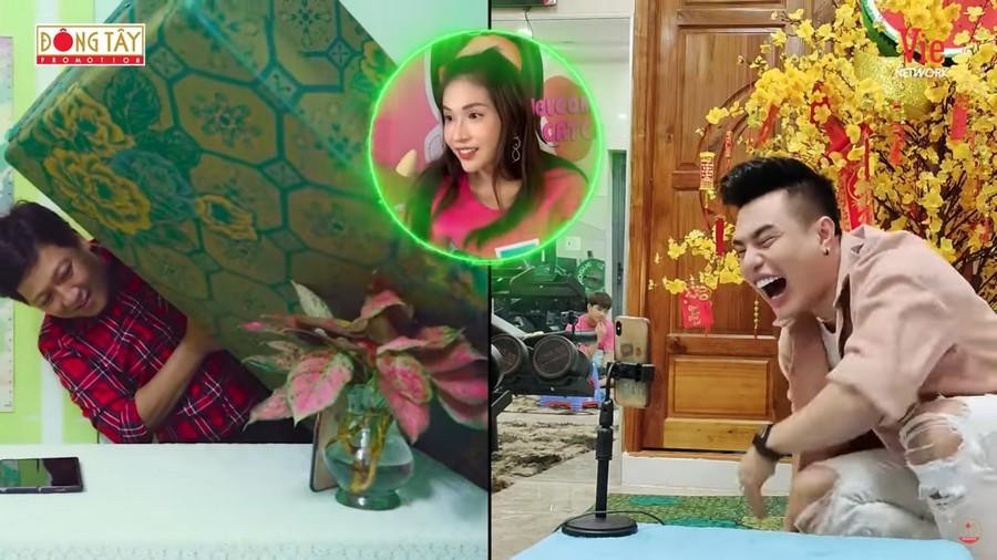 Lê Dương Bảo Lâm cười bò vì "đụng hàng" nệm với danh hài "Mười Khó". Lê Dương Bảo Lâm cười bò vì "đụng hàng" nệm với danh hài "Mười Khó".